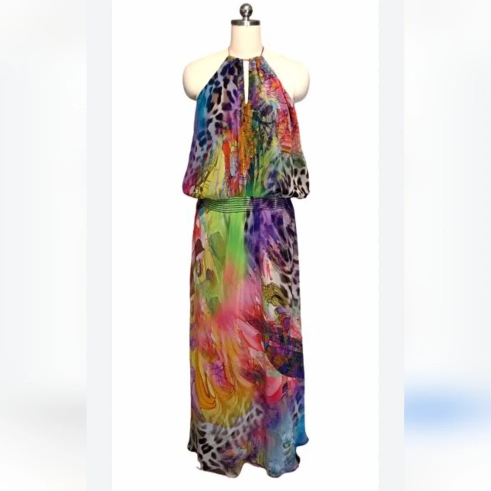 Boston Proper Printed Halter Maxi Dress - Picture 1 of 7